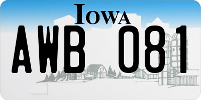 IA license plate AWB081