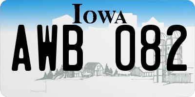 IA license plate AWB082
