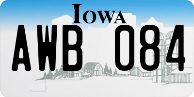 IA license plate AWB084