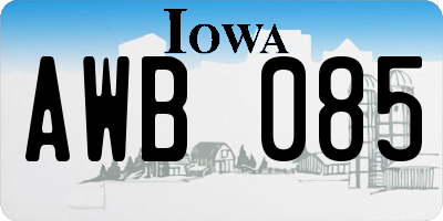 IA license plate AWB085