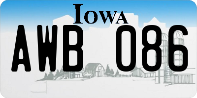 IA license plate AWB086