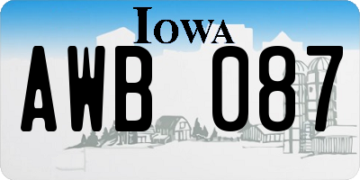 IA license plate AWB087
