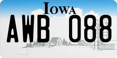 IA license plate AWB088