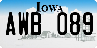 IA license plate AWB089