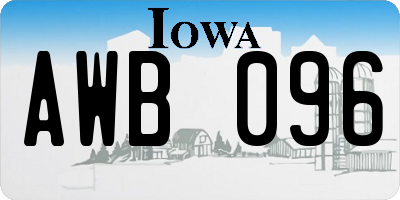 IA license plate AWB096