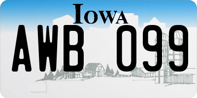 IA license plate AWB099