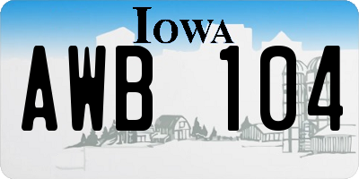 IA license plate AWB104