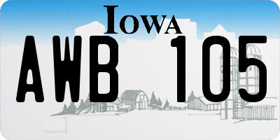 IA license plate AWB105