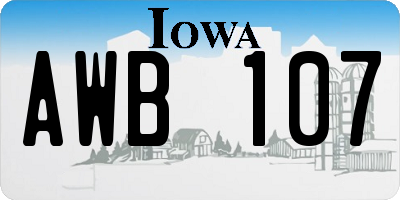 IA license plate AWB107