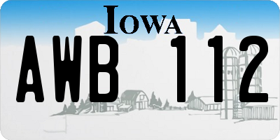 IA license plate AWB112