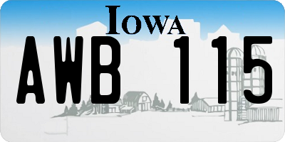 IA license plate AWB115