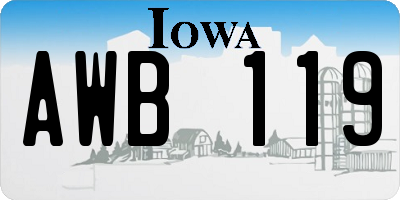 IA license plate AWB119