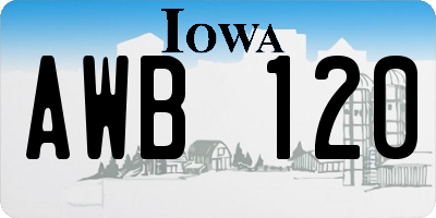 IA license plate AWB120