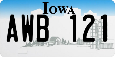IA license plate AWB121