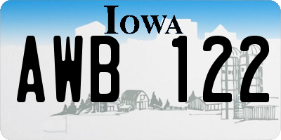 IA license plate AWB122