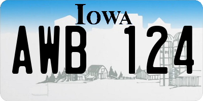 IA license plate AWB124