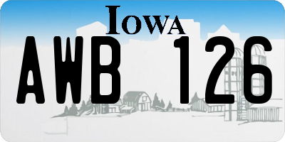 IA license plate AWB126