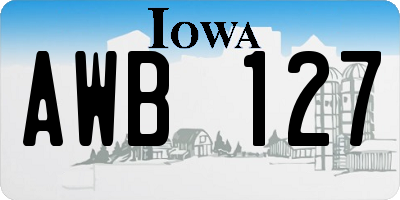 IA license plate AWB127