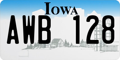 IA license plate AWB128