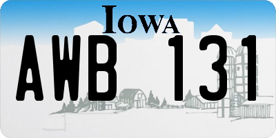 IA license plate AWB131