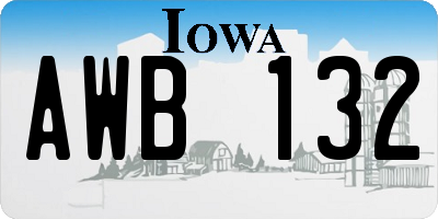 IA license plate AWB132