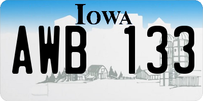 IA license plate AWB133