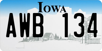IA license plate AWB134