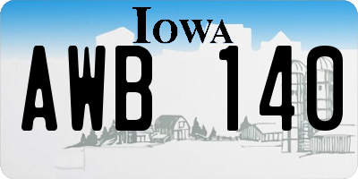IA license plate AWB140