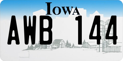 IA license plate AWB144