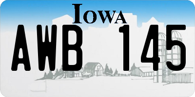 IA license plate AWB145