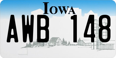 IA license plate AWB148