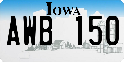 IA license plate AWB150