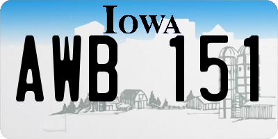 IA license plate AWB151