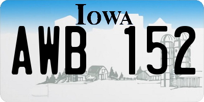 IA license plate AWB152