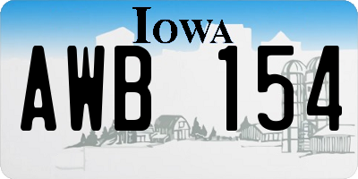 IA license plate AWB154