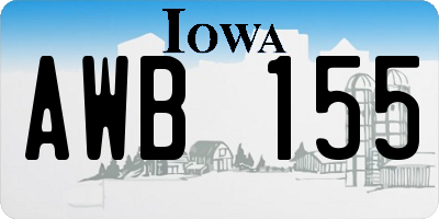 IA license plate AWB155
