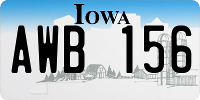 IA license plate AWB156
