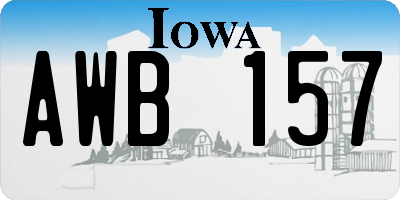 IA license plate AWB157