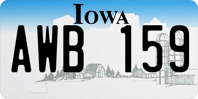 IA license plate AWB159