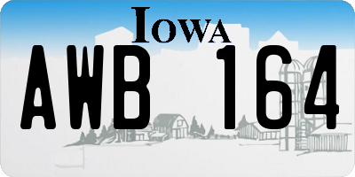IA license plate AWB164