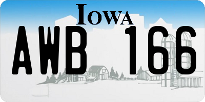 IA license plate AWB166