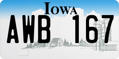 IA license plate AWB167