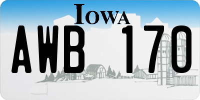IA license plate AWB170
