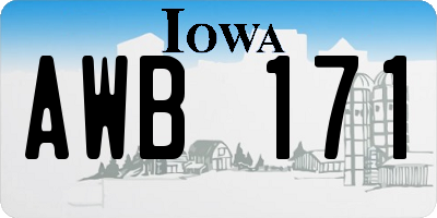 IA license plate AWB171