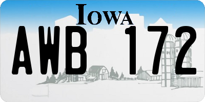 IA license plate AWB172