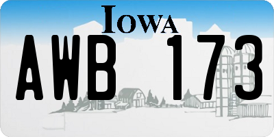 IA license plate AWB173