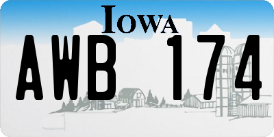 IA license plate AWB174