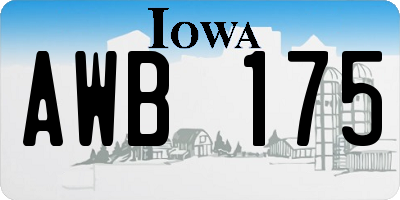IA license plate AWB175
