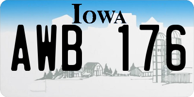 IA license plate AWB176