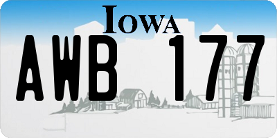 IA license plate AWB177